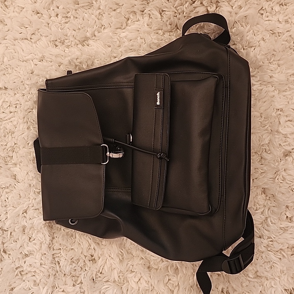 Faux leather backpack